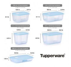 Tupperware Date, Store & Freeze Collection 12피스 식품 보관 용기 세트 - 식기세척기 사용 가능 및 BPA 없음 - (용기 6개 + 뚜껑 6개)