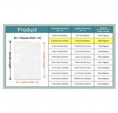 흰색 전면 투명 개방형 상단 2.8mil 플라스틱 진공 주머니 식품 보관 패킷용 열 밀봉 가능한 가방 눈물 노치가 있는 미니 샘플(1000, 2.75x3.93인치(사용 가능한 크기 2.4x3.5인치))
