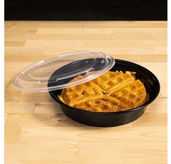 TIYA 테이크아웃 식품 용기 - 뚜껑이 있는 16온스 대용량 150팩 - 플라스틱 식품 보관용 휴대용 원형 그릇 - 재사용 가능한 전자레인지용 식기세척기 사용 가능 - 누수 방지 및 식사 준비에 적합