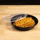 TIYA 테이크아웃 식품 용기 - 뚜껑이 있는 16온스 대용량 150팩 - 플라스틱 식품 보관용 휴대용 원형 그릇 - 재사용 가능한 전자레인지용 식기세척기 사용 가능 - 누수 방지 및 식사 준비에 적합