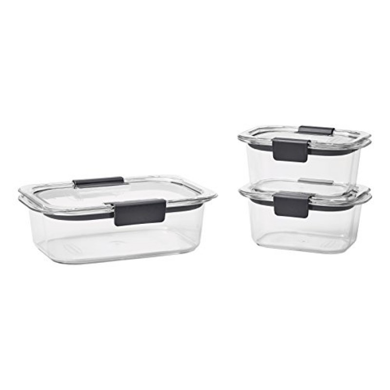 Rubbermaid Brilliance 밀폐 뚜껑이 있는 누출 방지 식품 저장 용기, 5개 세트(총 10개) 및 밀폐 뚜껑이 있는 Brilliance 누출 방지 식품 저장 용기, 3개 세트(총 6개)