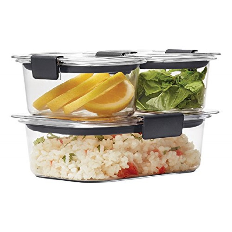 Rubbermaid Brilliance 밀폐 뚜껑이 있는 누출 방지 식품 저장 용기, 5개 세트(총 10개) 및 밀폐 뚜껑이 있는 Brilliance 누출 방지 식품 저장 용기, 3개 세트(총 6개)