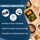 TIYA 테이크아웃 식품 용기 - 뚜껑이 있는 32온스 대용량 150팩 - 직사각형 플라스틱 식품 보관함 - 재사용 가능한 전자레인지용 식기세척기 안전 레스토랑 세트 - 테이크아웃 및 식사 준비를 위한 누출 방지