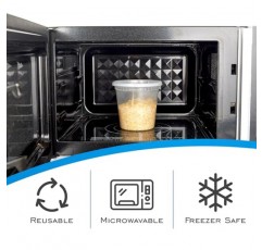 EDI [24 OZ, 250 세트] 밀폐 뚜껑이 있는 도매 플라스틱 델리 식품 보관 용기 | 전자레인지, 냉동고, 식기세척기 사용 가능 | BPA 무료 | 헤비듀티 | 식사 준비 | 누출 방지 | 재활용 가능