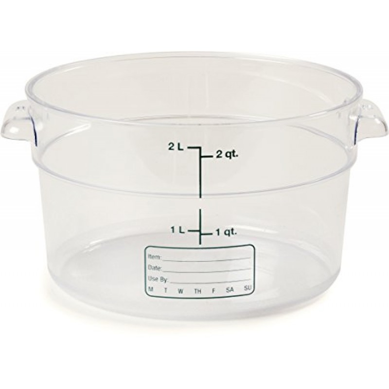 Carlisle FoodService Products 1076307 StorPlus 폴리카보네이트 원형 용기, 2쿼트 용량, 투명(12개 케이스)