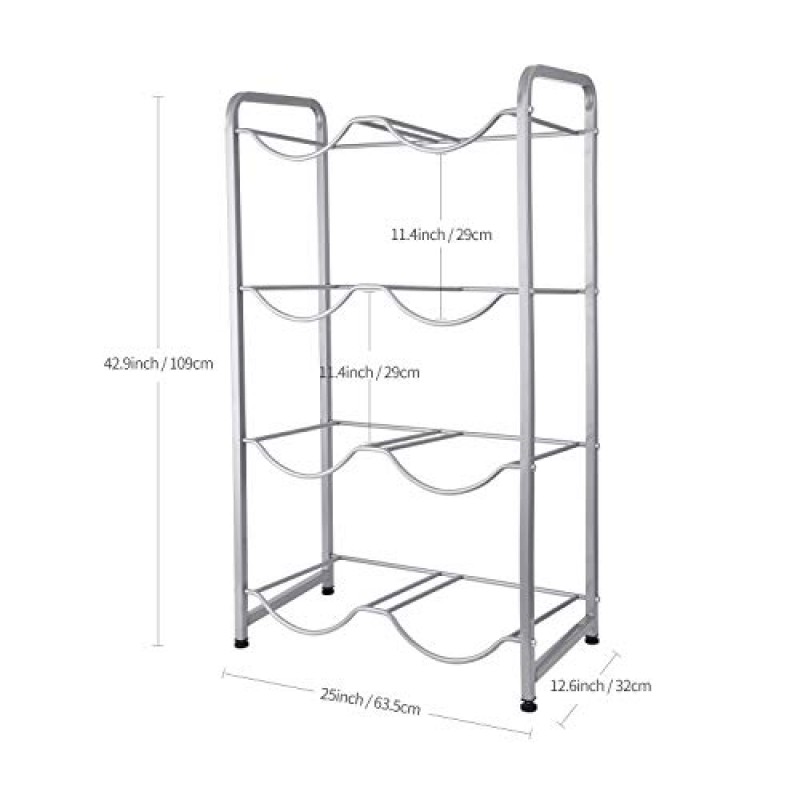 Ationgle 8병용 5갤런 워터 쿨러 주전자 랙, 4계층 분리형 물병 홀더 주방 사무실 홈용 바닥 보호 기능이 있는 헤비 듀티 Q235 탄소강 워터 주전자 주최자
