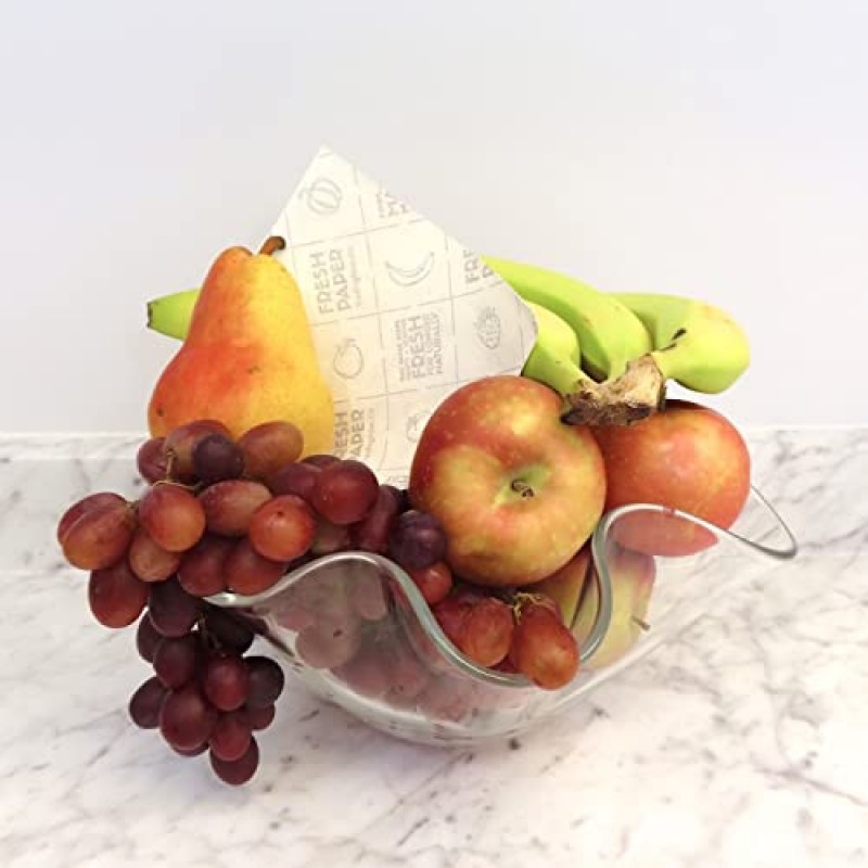 THE FRESHGLOW CO FRESHPAPER는 과일과 야채를 2~4배 더 오랫동안 신선하게 유지합니다. 농산물용 재사용 가능한 식품 보호 시트 80장(10팩), 미국산