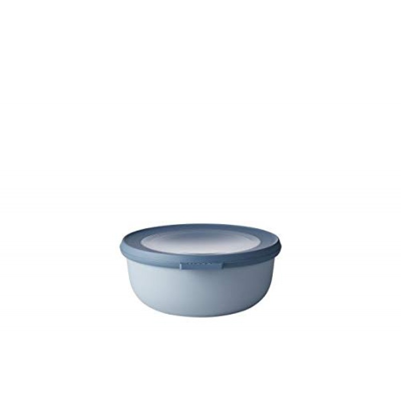 Mepal Cirqula 멀티 식품 보관 및 뚜껑이 있는 서빙 그릇 4개 세트, 음식 준비 용기, 얕은, 노르딕 블루, 각 1개 (350ml|12oz), (750ml|25oz), (1250ml|42oz), (2250ml|76oz), 1 세트
