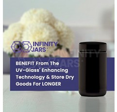 Infinity Jars 150ml(5.07fl oz) 10팩 긴 검정색 자외선 리필 가능 빈 유리 나사형 병
