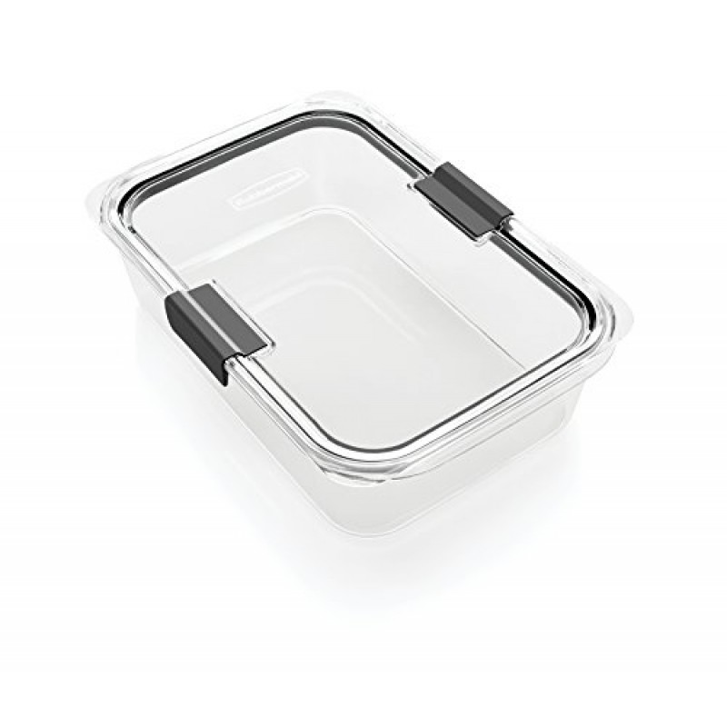 Rubbermaid Brilliance 식품 저장 용기, BPA 프리 플라스틱, 중간, 3.2컵, 5팩, 투명 & Brilliance 식품 저장 용기, 대형, 9.6컵, 투명 1991158