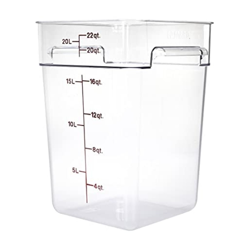 Cambro, 22쿼트 Camwear 폴리카보네이트 사각형 식품 보관 용기, 투명