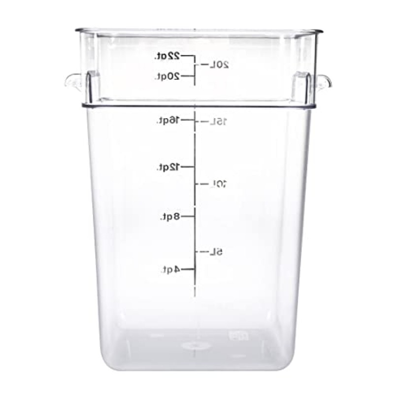 Cambro, 22쿼트 Camwear 폴리카보네이트 사각형 식품 보관 용기, 투명