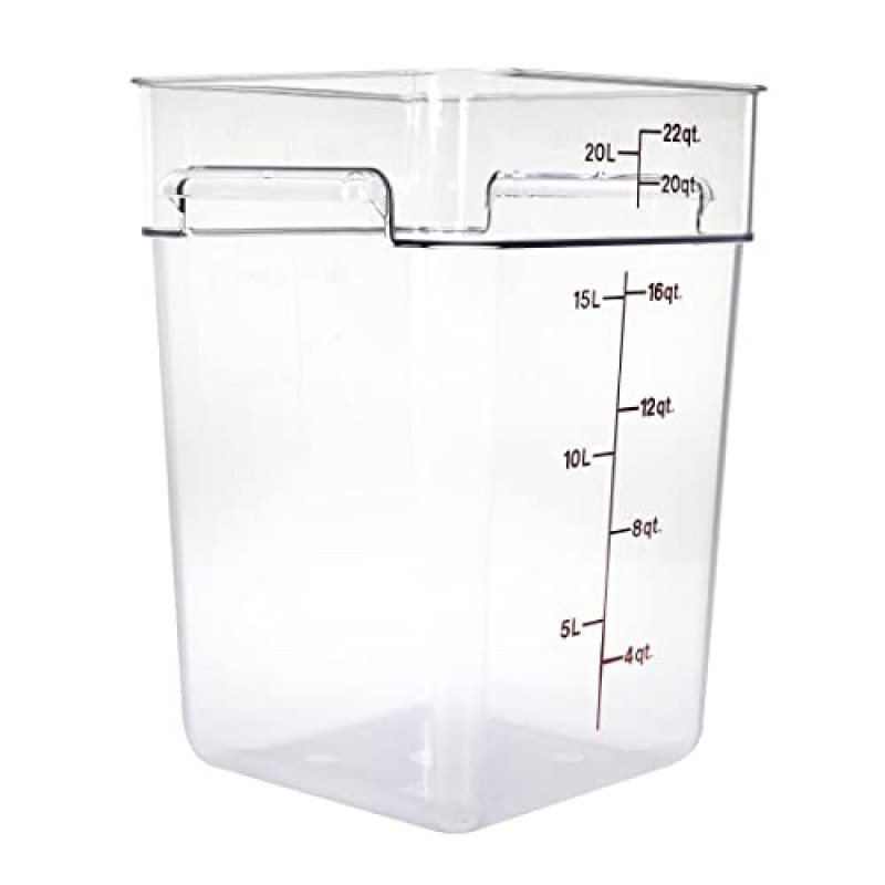 Cambro, 22쿼트 Camwear 폴리카보네이트 사각형 식품 보관 용기, 투명