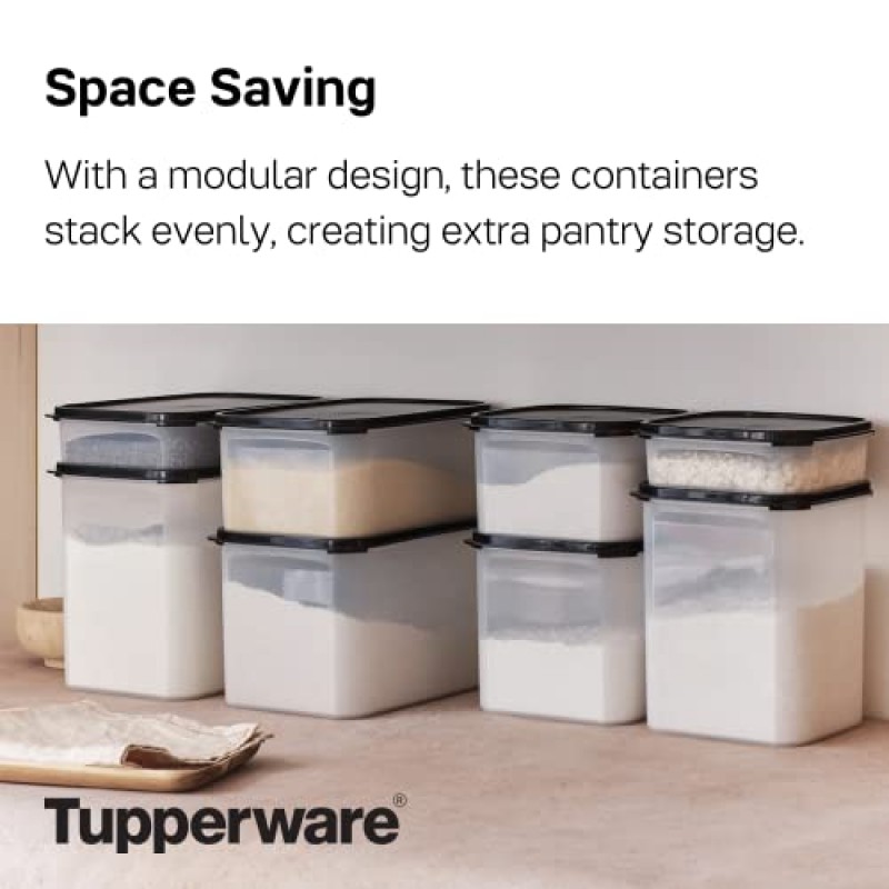 Tupperware 브랜드 Modular Mates 36피스 만능 세트(용기 18개 + 뚜껑 18개) - 식품 저장실용 밀폐 건조 식품 보관소 - 식기세척기 사용 가능 및 BPA 없음