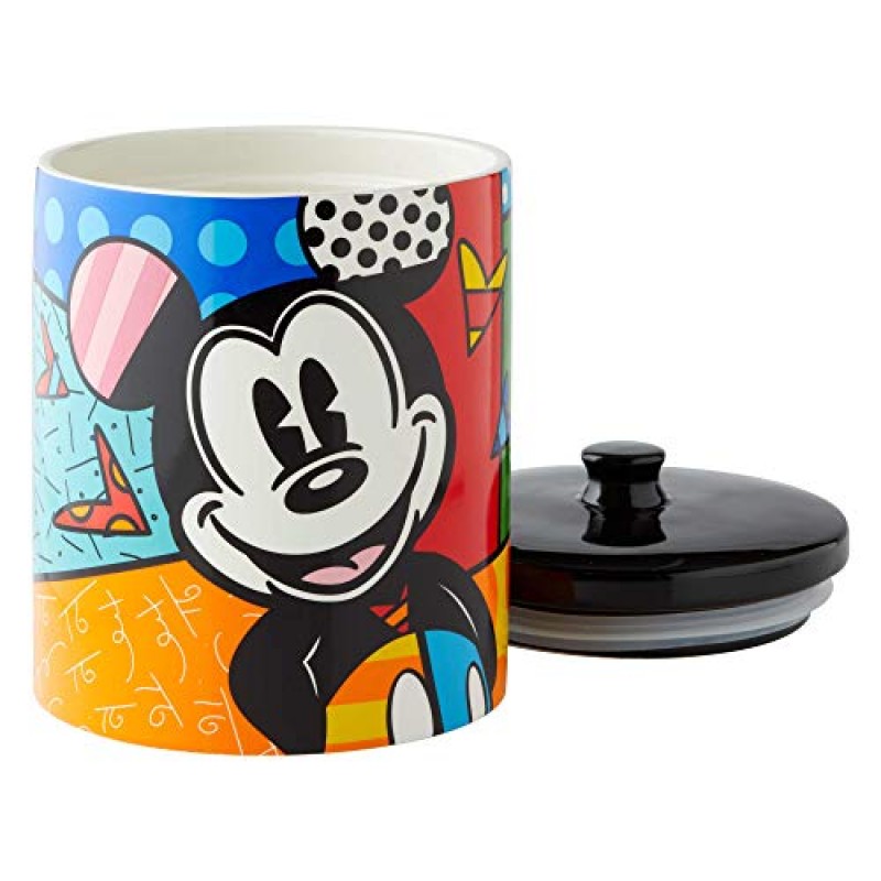 Enesco Disney by Britto 미키 마우스 쿠키 용기 용기, 9.5인치, 멀티컬러