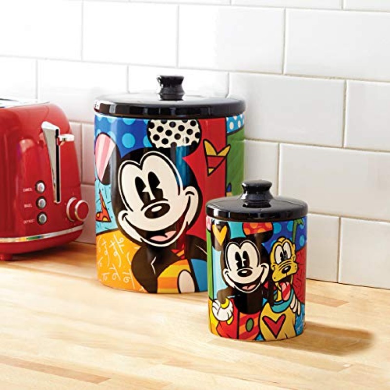 Enesco Disney by Britto 미키 마우스 쿠키 용기 용기, 9.5인치, 멀티컬러