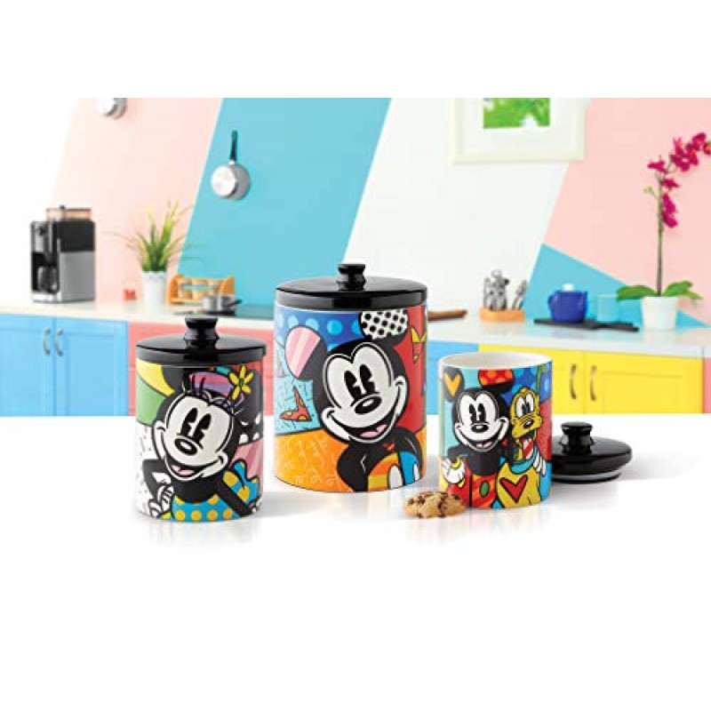 Enesco Disney by Britto 미키 마우스 쿠키 용기 용기, 9.5인치, 멀티컬러