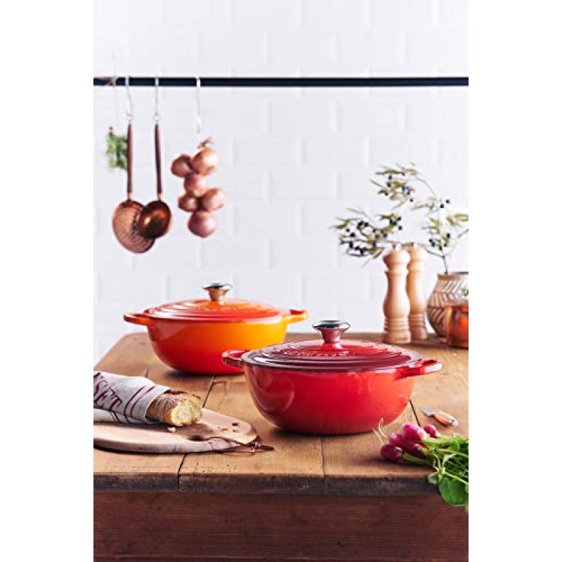 Le Creuset La Marmite 시그니처 패밀리 주철 냄비, 주철, 체리 레드, 26 cm