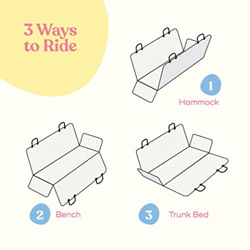 개를 위한 100% 방수 카시트 커버 - 내구성이 뛰어난 긁힘 방지 개 시트 커버 - 개를 위한 600D 헤비 듀티 해먹 뒷좌석 커버 - 범용 맞춤 미끄럼 방지 개 카시트 커버(자동차 트럭 및 SUV용)