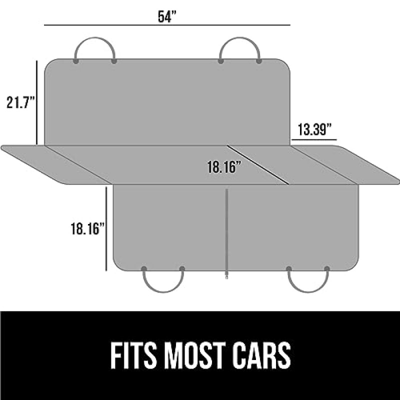 고릴라 그립 방수 헤비 듀티 간편 클린 개 카시트 커버, 그립 도트 백킹, 개용 뒷좌석 보호대 진흙 투성이 발, 찢어짐 방지 해먹, 트럭 세단 SUV, 애완동물 여행용 액세서리, 베이지
