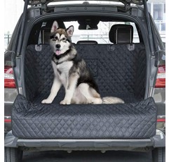 개용 PETICON SUV 카고 라이너, 방수 애완동물 카고 커버 SUV용 개 시트 커버 매트 범퍼 플랩 보호 장치가 있는 세단 밴, 미끄럼 방지, 대형 유니버설 핏, 블랙