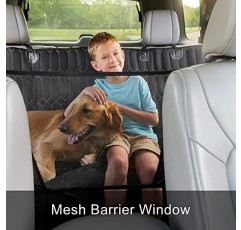 Magnelex 개 자동차 시트 커버 – 자동차, 트럭 및 SUV용 메쉬 창이 있는 개 해먹. 진흙과 모피로부터 실내 장식품을 보호하세요. 방수 및 미끄럼 방지 뒷좌석 보호 장치. 개 안전 벨트가 포함되어 있습니다.