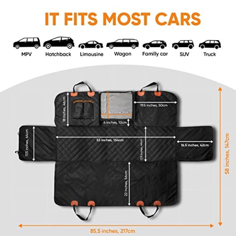뒷좌석용 개 카시트 커버 | 개를 위한 방수 스크래치 방지 뒷좌석 커버 | 메쉬 창을 가진 애완 동물 해먹 자동차 커버 | 자동차 트럭 SUV용 미끄럼 방지 헤비듀티 개 시트 커버