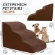 소파나 침대용 개 경사로, 작은 개와 늙은 고양이를 위한 3단계 개 계단 및 계단, 부드럽고 미끄럼 방지 애완동물 계단, 다리가 짧은 개, 부상당한 애완동물에 적합