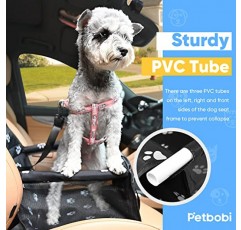 Petbobi 애완 동물은 개 고양이를위한 자동차 부스터 시트를 강화합니다. 안전 벨트가있는 휴대용 및 통기성 가방 개 캐리어 안전 여행용으로 안정적이며 PVC 튜브 (발)가 달린 가죽 끈 클립 포함