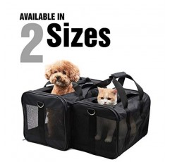 ScratchMe 애완동물 여행 캐리어 고양이, 작은 개, 새끼 고양이 또는 강아지를 위한 부드러운 양면 휴대용 가방, 접이식, 내구성, 항공사 승인, 여행 친화적, 애완동물을 안전하고 편안하게 운반
