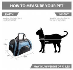 Tecageaon 애완 동물 캐리어 항공사 승인 고양이 캐리어 중소형 고양이용 개 캐리어 소형 강아지 새끼 고양이, 개 고양이 애완 동물 여행용 캐리어(소형, 파란색)