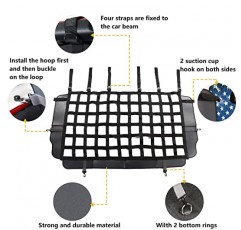 지프 랭글러 JK JL 2 도어 4 도어 2007-2022, 뒷좌석 격리 네트, 설치 용이, 업데이트 버전 용 BESTAOO 애완 동물 네트 차량 안전 메쉬 도그 배리어