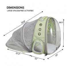 고양이 배낭 캐리어 버블 확장형 접이식 통기성 애완동물 캐리어 대형 대형 고양이용 개 캐리어 배낭 하이킹, 여행, 캠핑, 최대 22파운드(밝은 녹색)