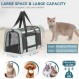 Petsfit 18 x 11 x 11 애완동물 캐리어 항공사 승인, 부드러운 양면 개 캐리어 고양이 캐리어, 경량 및 접이식, 5면 환기, 탈출 방지, 조절 가능한 어깨 끈 포함, 부드러운 쿠션