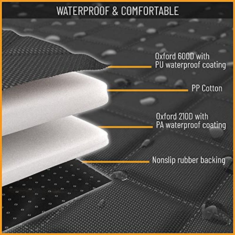 개를 위한 활성 애완동물 면 SUV 카고 라이너, 내구성이 뛰어난 미끄럼 방지 차량 시트 커버, 먼지와 모피로부터 보호, SUV 및 트럭을 위한 애완 동물 카고 라이너, 개를 위한 대형 트렁크 커버 유니버설 핏 - 블랙