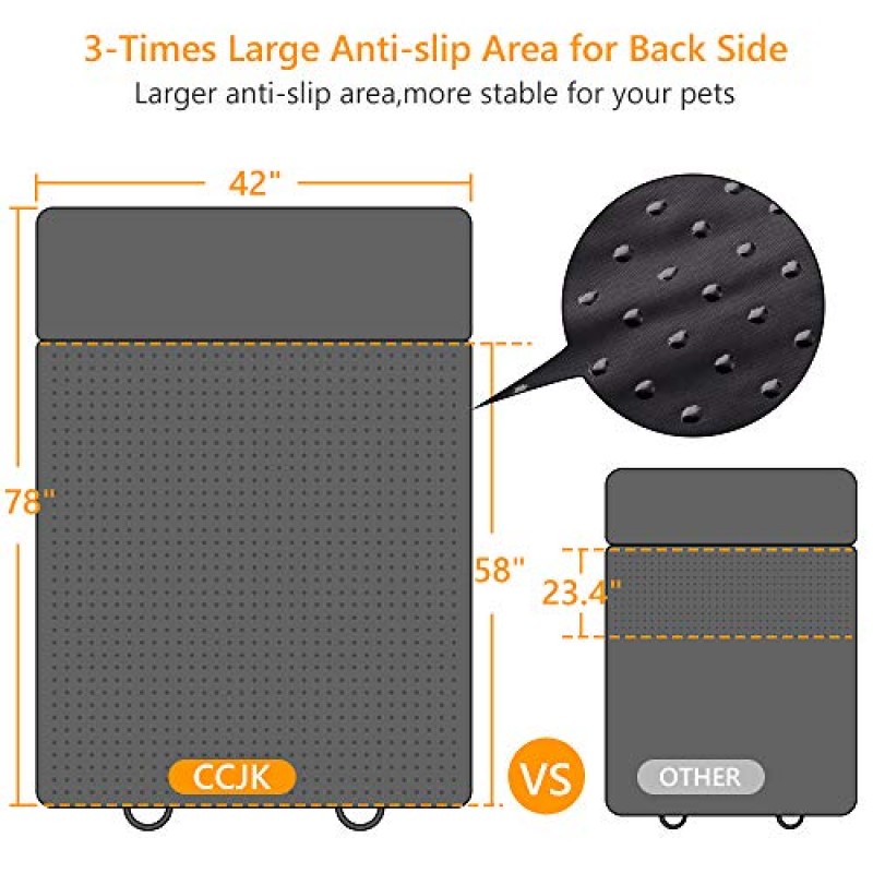 CCJK 개 자동차 시트 커버 및 카고 라이너 후면 벤치, 방수 애완 동물 커버 개 시트 커버 매트, 기계 세탁 가능 및 미끄럼 방지, 자동차 SUV 트럭 용 컨버터블 해먹 모양 (소형)