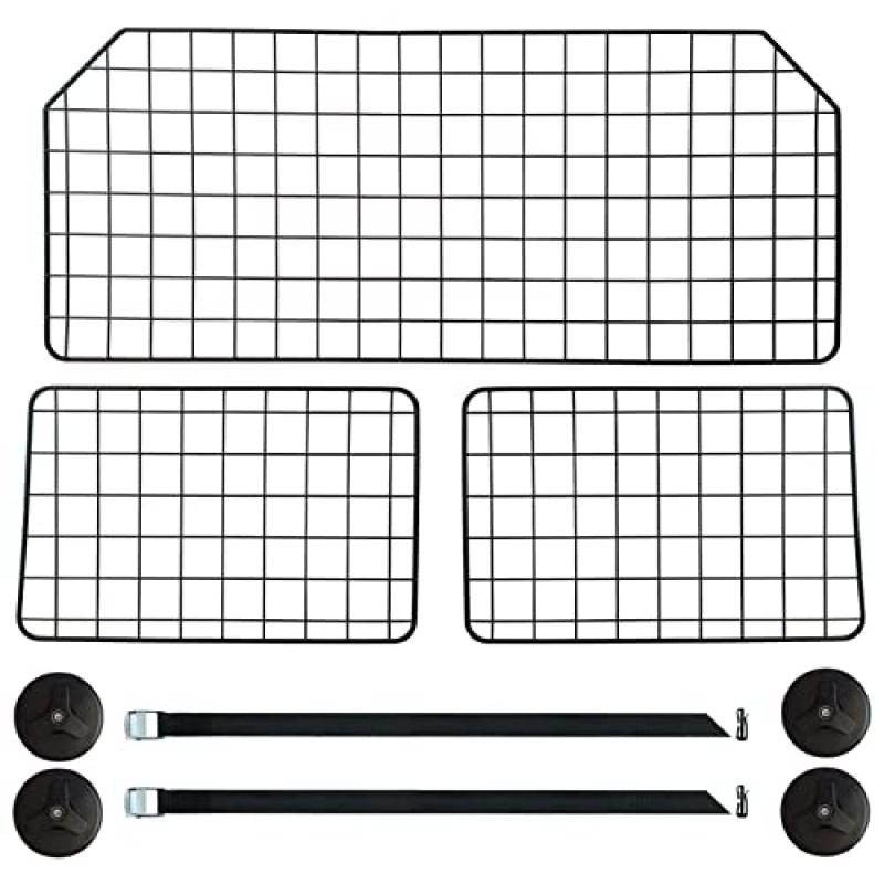 NOAMOO 38-66.5 인치 SUV, 밴, 차량용 개 자동차 배리어, 조정 가능한 대형 애완 동물 배리어, 범용 맞춤 헤비듀티 철망 개 가드, 트럭 화물 구역용 애완 동물 디바이더 게이트, 안전 자동차 디바이더