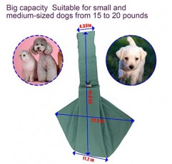 Haevbiee 애완 동물 슬링 백 민트 컬러 캔버스 강아지 캐리어 조절 가능한 스트랩과 부드러운 면 원단이 있는 애완 동물 캐리어 핸즈프리 개 슬링 백…