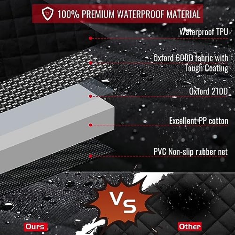 TantivyBo 개 자동차 시트 커버, 내구성이 뛰어난 지퍼 디자인 개 자동차 해먹(메쉬 창 포함), 긁힘 방지 및 방수 - 자동차 뒷좌석용 애완동물 시트 커버, 자동차, SUV 및 트럭용 개 시트 커버