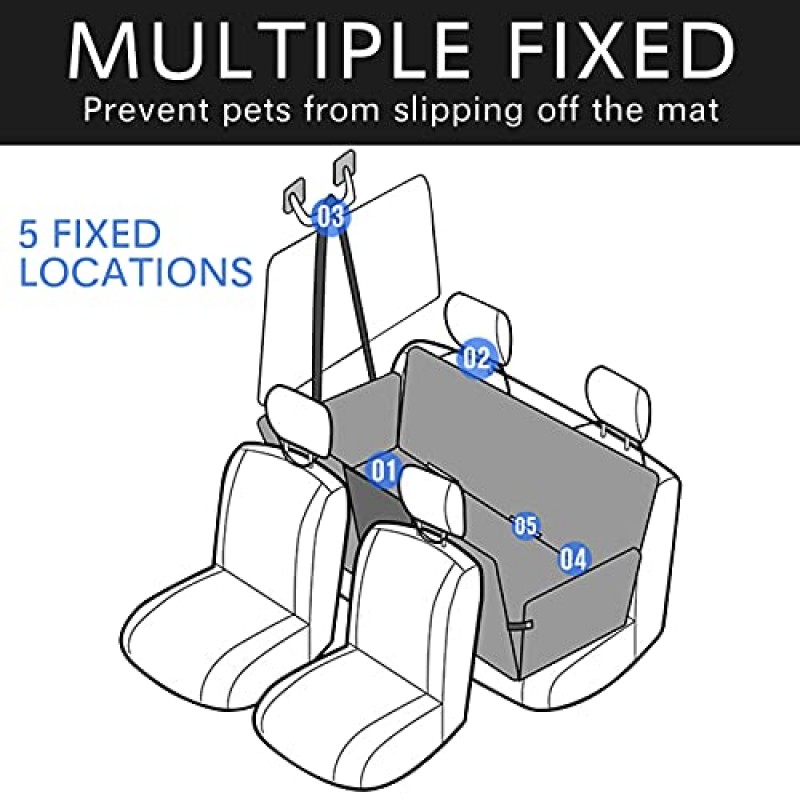 뒷좌석 용 개 자동차 시트 커버, 메쉬 창이있는 자동차 용 방수 논슬립 개 시트 커버, 긁힘 방지 애완 동물 자동차 시트 보호대, 자동차, 트럭 및 SUV 용 내구성 개 자동차 해먹 (검은색)