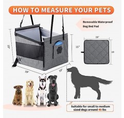 중형견용 반려견 카시트, 차량용 반려견 시트, 방수, 안정성, 청소 용이, 접이식 반려견 카 부스터 시트, 여행용 반려견을 위한 필수 카시트입니다.