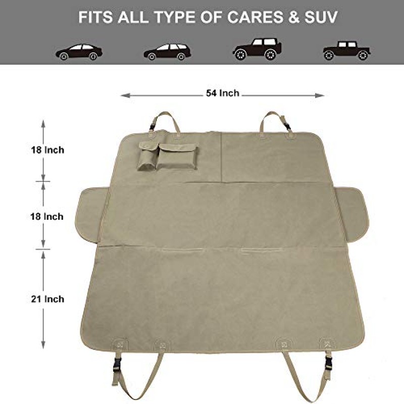 자동차 뒷좌석용 AMOFY 개 시트 커버, 기계 세척 가능, 개 해먹 긁힘 방지, 방수, 미끄럼 방지, 자동차, 트럭, SUV용 내구성 휴대용 자동차 뒷 시트 커버
