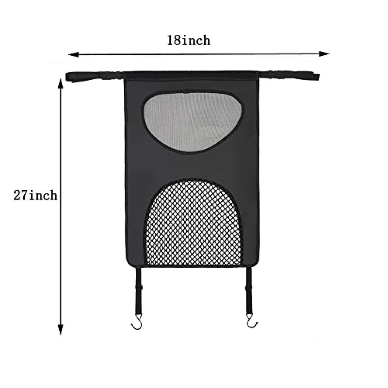 ONMIER 개 자동차 배리어 네트, 자동차용 신축성 자동 안전 메쉬 주최자가 있는 애완 동물 배리어, SUVS -쉬운 설치, 애완 동물 및 어린이 여행 안전을 위한 이상적인 액세서리