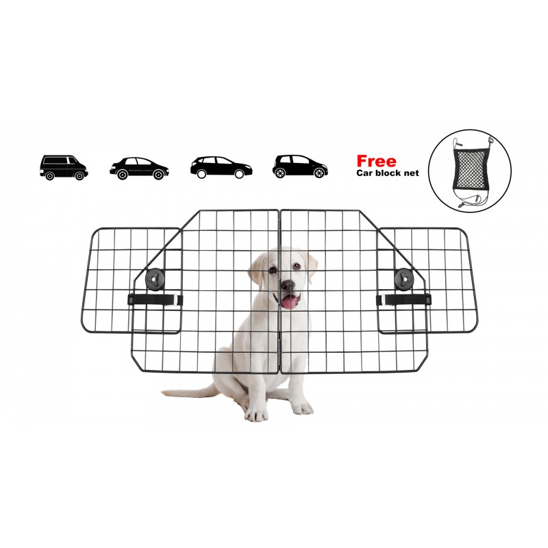 도시 데코 개 자동차 배리어 - 검정색 앞 좌석 메쉬가 있는 헤비 듀티 조정 가능한 와이어 애완 동물 자동차 배리어 - 차량, SUV, 자동차용 안전 여행 분배기 울타리.