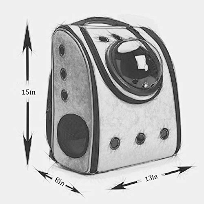 GINYICY 휴대용 여행 애완동물 캐리어 배낭, 우주 캡슐 버블 디자인, 고양이와 소형견을 위한 방수 핸드백 배낭, 항공사 승인 애완동물 배낭 캐리어(검은색)