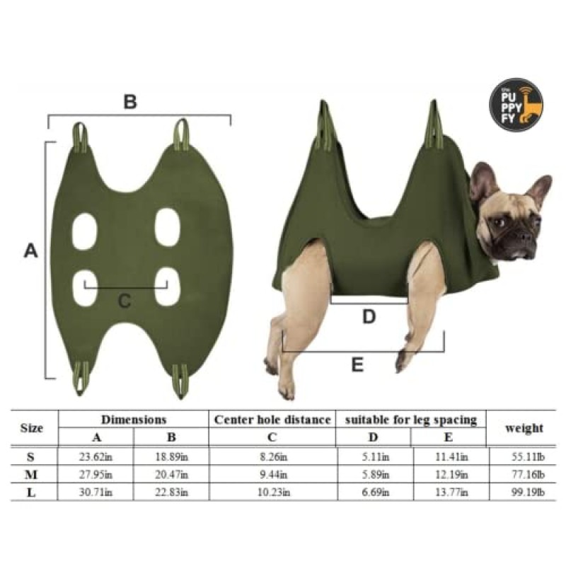 THEPUPPYFY 애견 손질 해먹 - 애견 해먹 - 애견 손톱깎이-애견 용품 - 애견 미용 해먹 - 애견 그루밍 하니스 홀더 - 고양이 그루밍 해먹 - 애견 애견 해먹(S/55LB 미만)