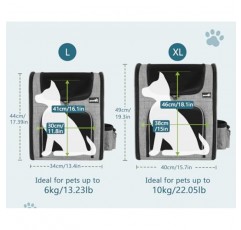 Pecute 애완 동물 캐리어 배낭, 대형 고양이 캐리어 배낭, 소형견용 개 배낭 캐리어, 중대형 고양이, 최대 33파운드 수용, 통기성 메쉬가 있는 애완 동물 배낭, 여행 하이킹에 적합