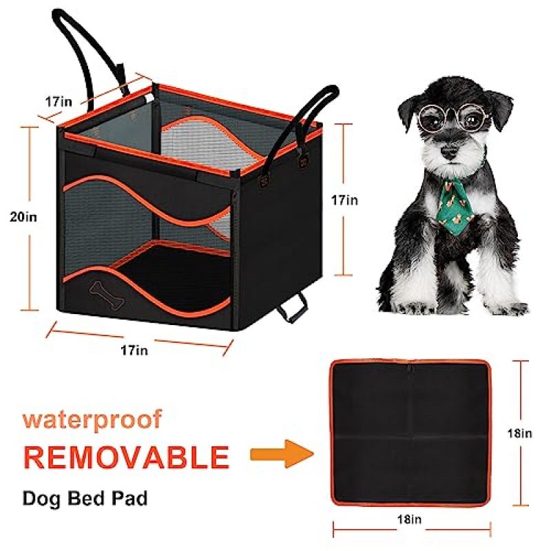 소형 중형 개용 Cooenia 개 카시트, 뒷좌석용 강화 개 카시트 익스텐더, 탈착식 방수 패드가 있는 여행용 애완 동물 카시트