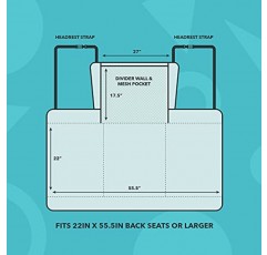 FrontPet 뒷좌석 브릿지 자동차 확장기 - 개용 좌석 애완동물 브릿지 플랫폼, 방수 자동차 배리어, 범용 핏, 트럭, SUV 및 풀 사이즈 세단(보관 포켓 포함)