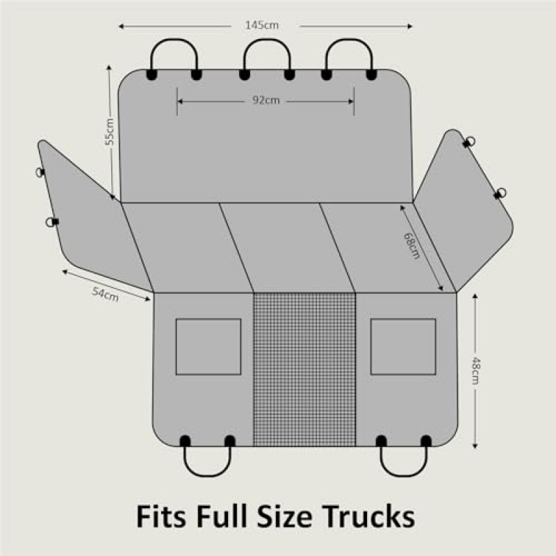 개용 MARKSIGN 뒷좌석 확장 장치, 튼튼한 뒷좌석 커버 플랫폼 브리지, 먼지와 애완동물 털에 강한 단단한 바닥 개 카시트 커버, 대형 트럭용 개 시트 커버
